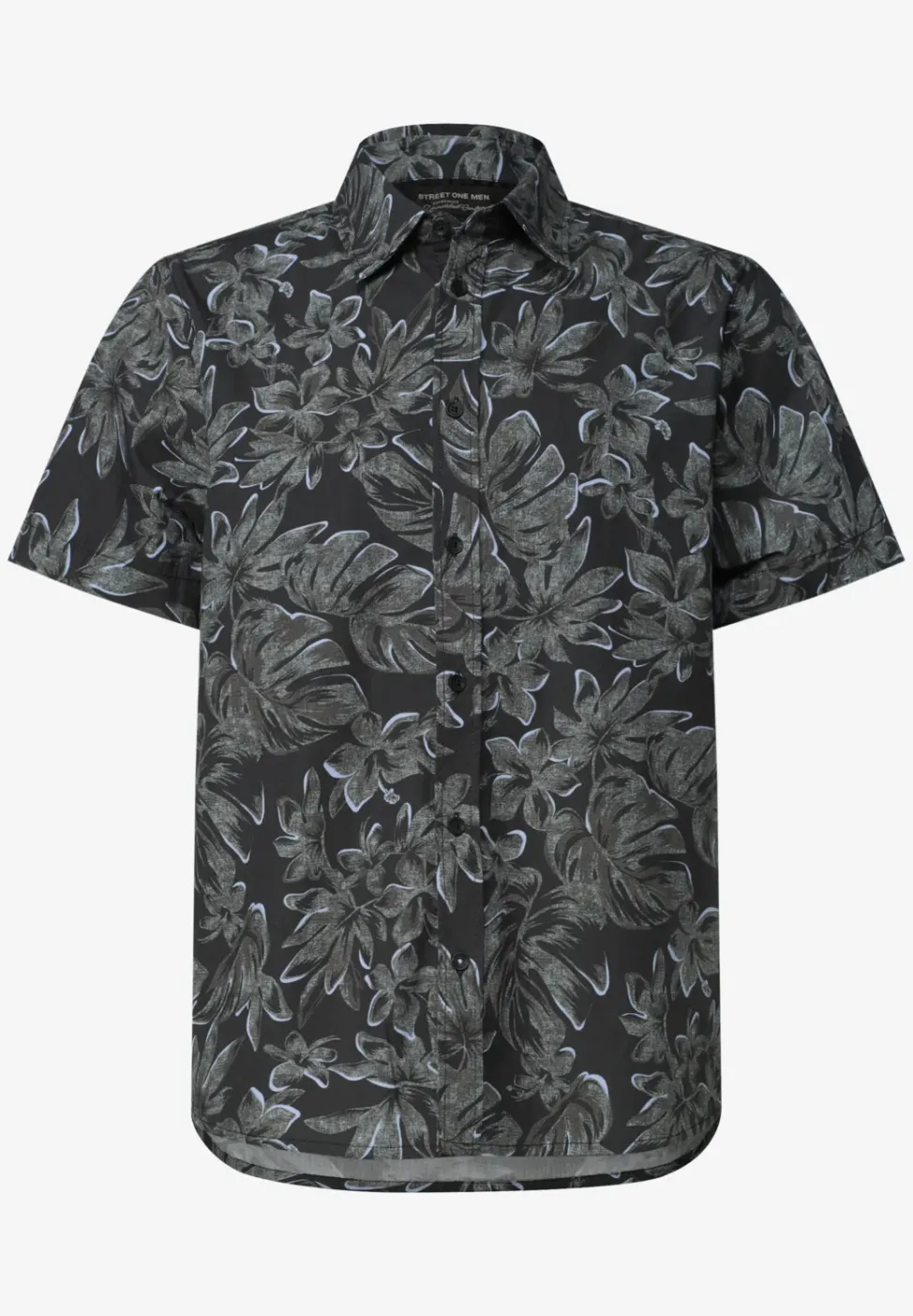 Kurzarm Popeline Hemd mit Print