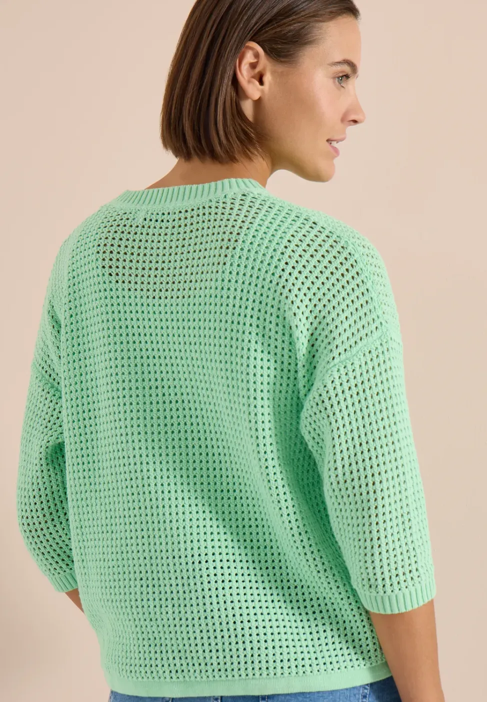 Kurzarm Pullover im Crochet-Look