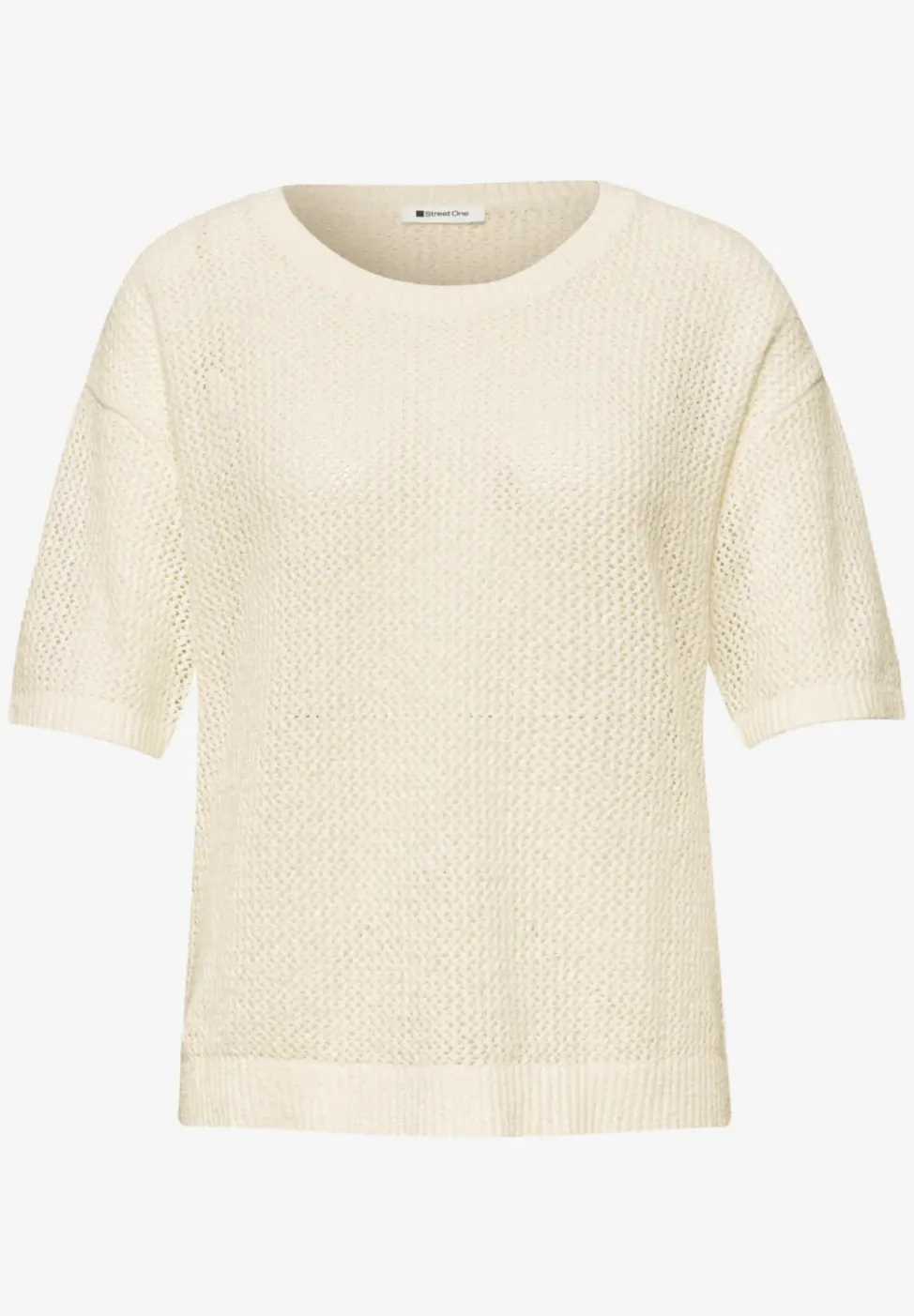 Kurzarm Pullover mit Mesh-Struktur