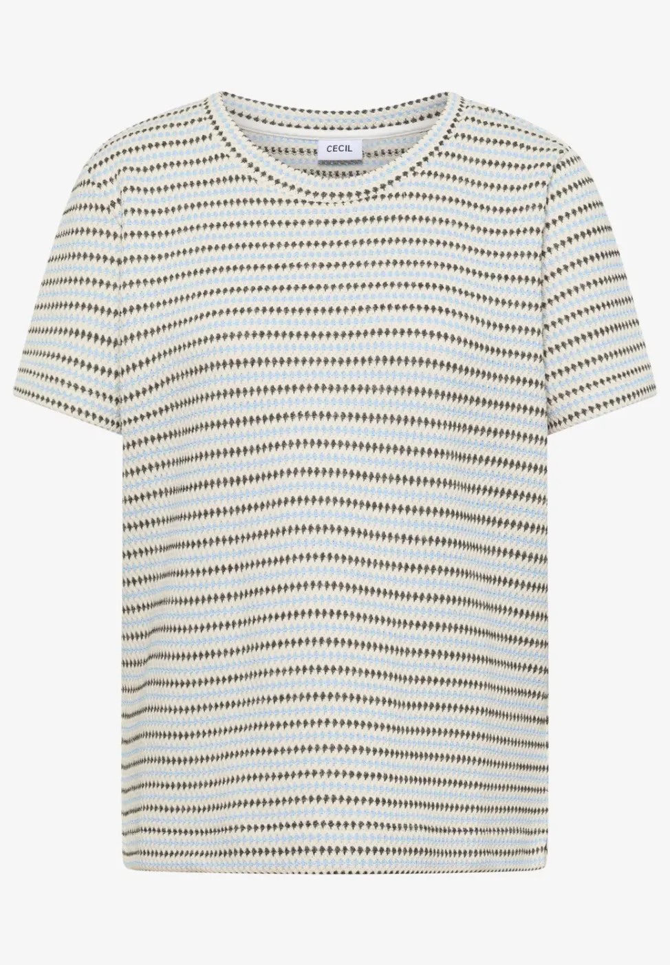 Kurzarm Shirt mit Rundhals und Struktur