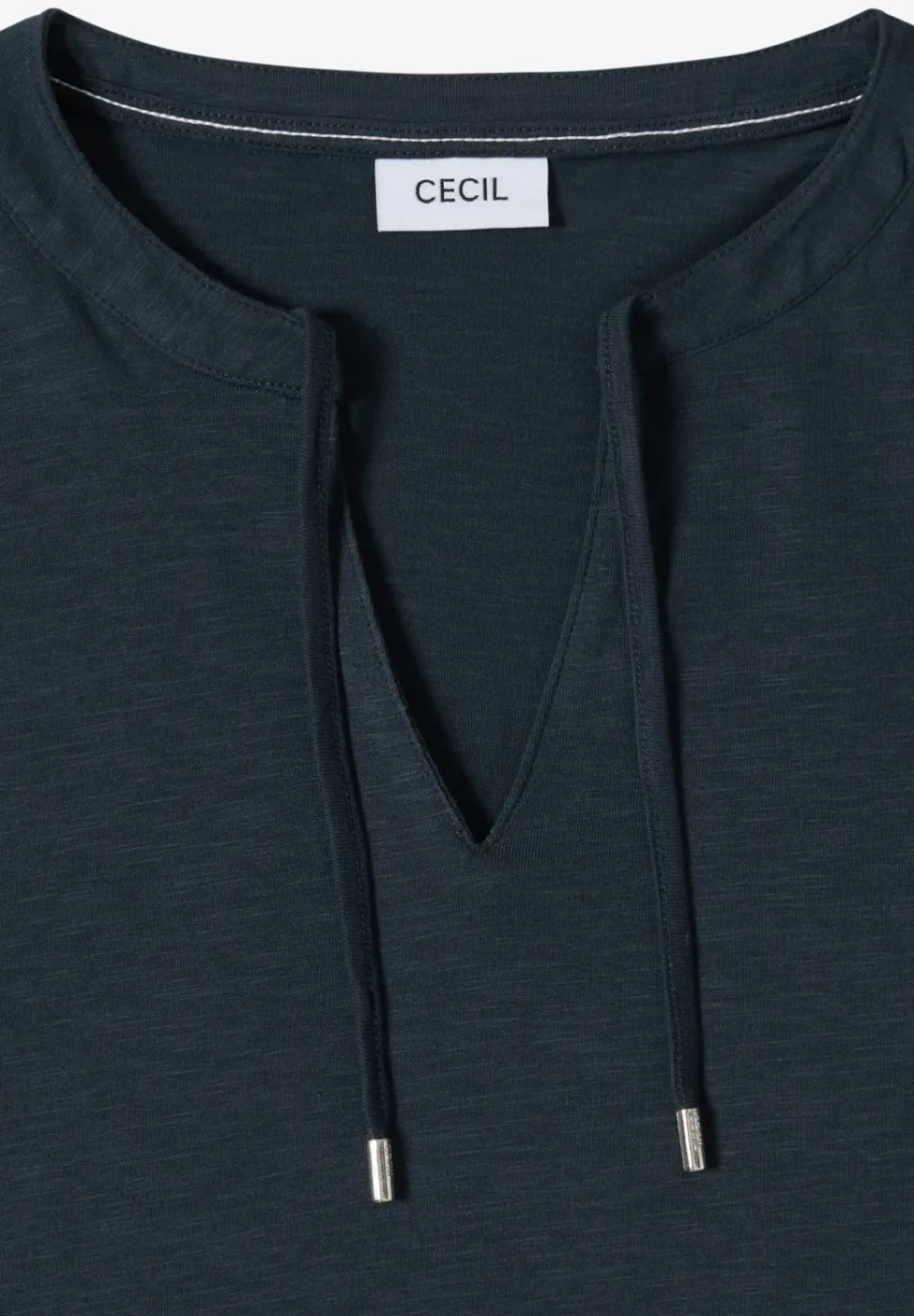 Kurzarm Shirt mit Split Neck
