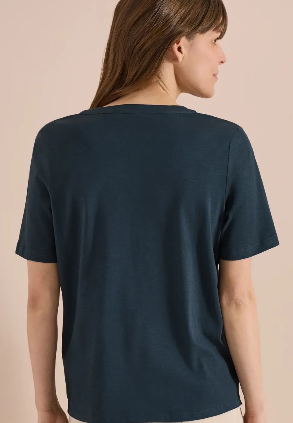 Kurzarm Shirt mit Split Neck