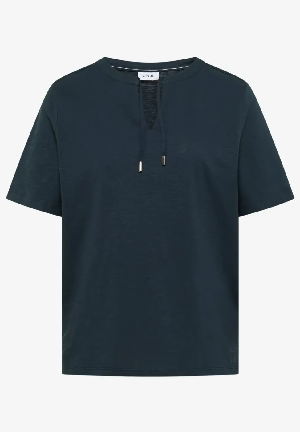 Kurzarm Shirt mit Split Neck