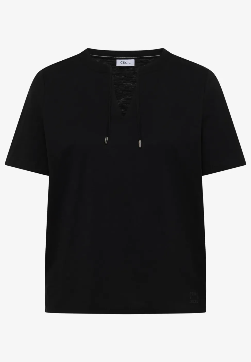 Kurzarm Shirt mit Split Neck