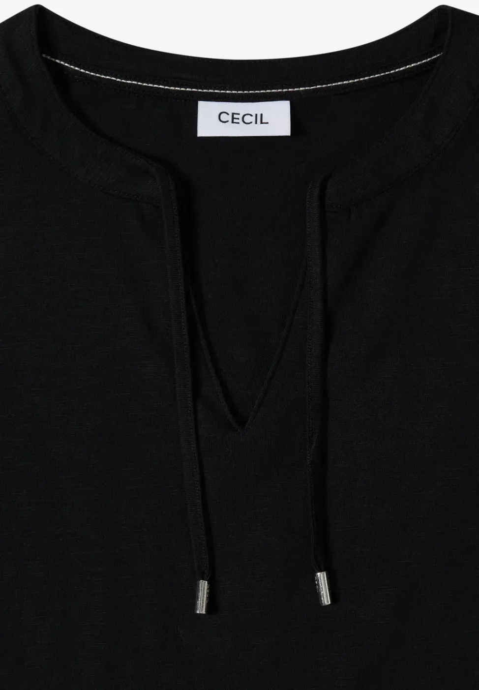 Kurzarm Shirt mit Split Neck