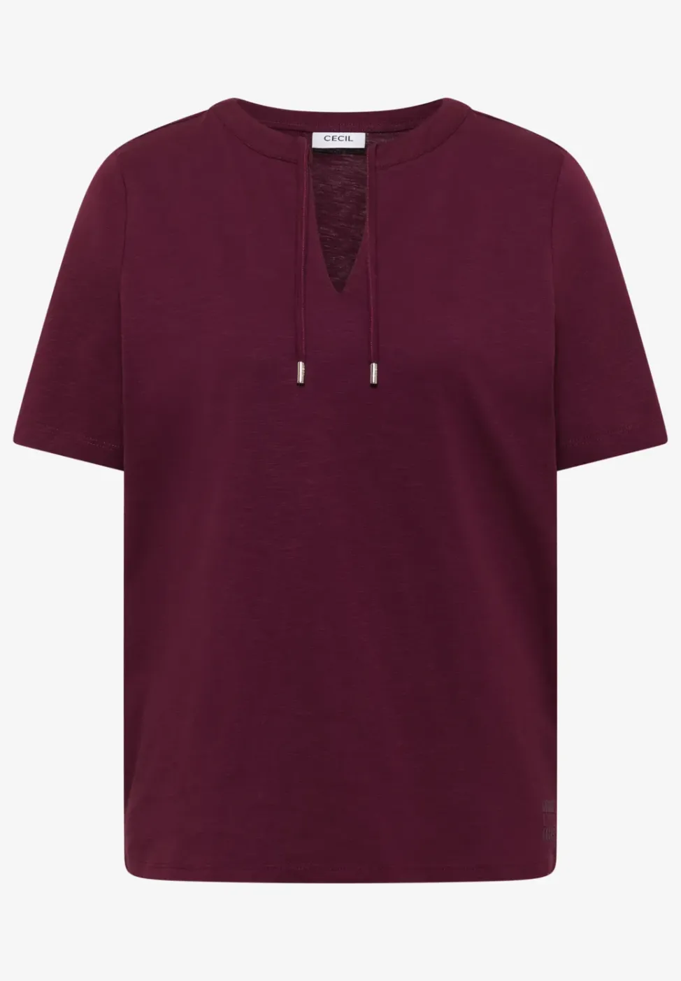 Kurzarm Shirt mit Split Neck