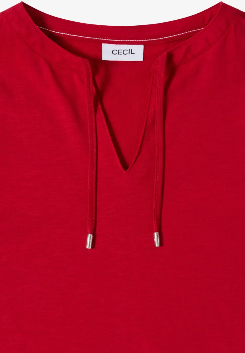 Kurzarm Shirt mit Split Neck