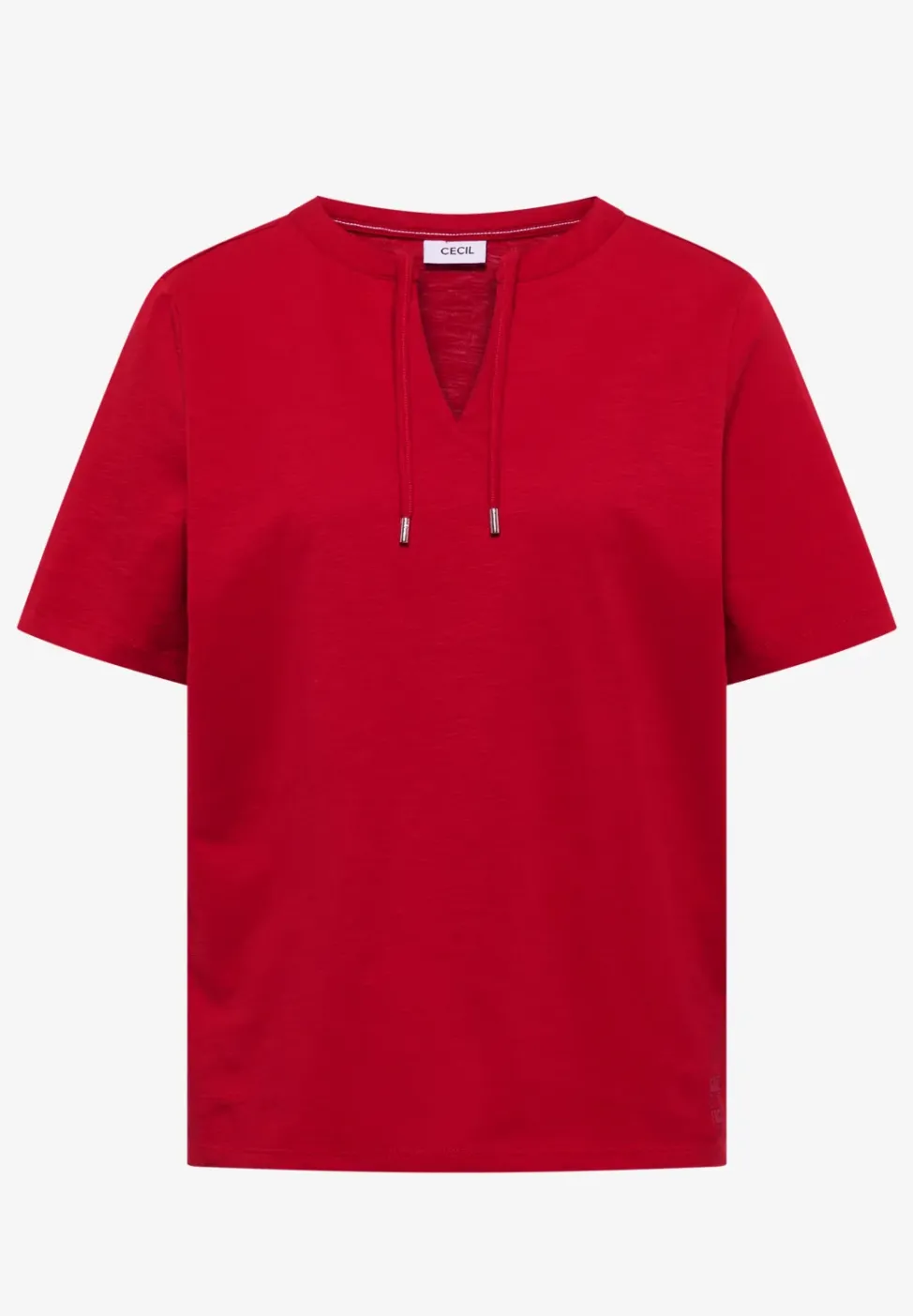 Kurzarm Shirt mit Split Neck