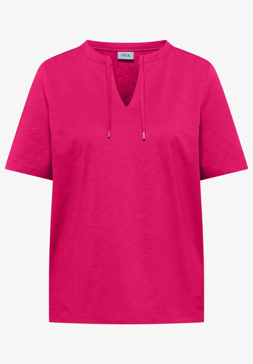 Kurzarm Shirt mit Split Neck