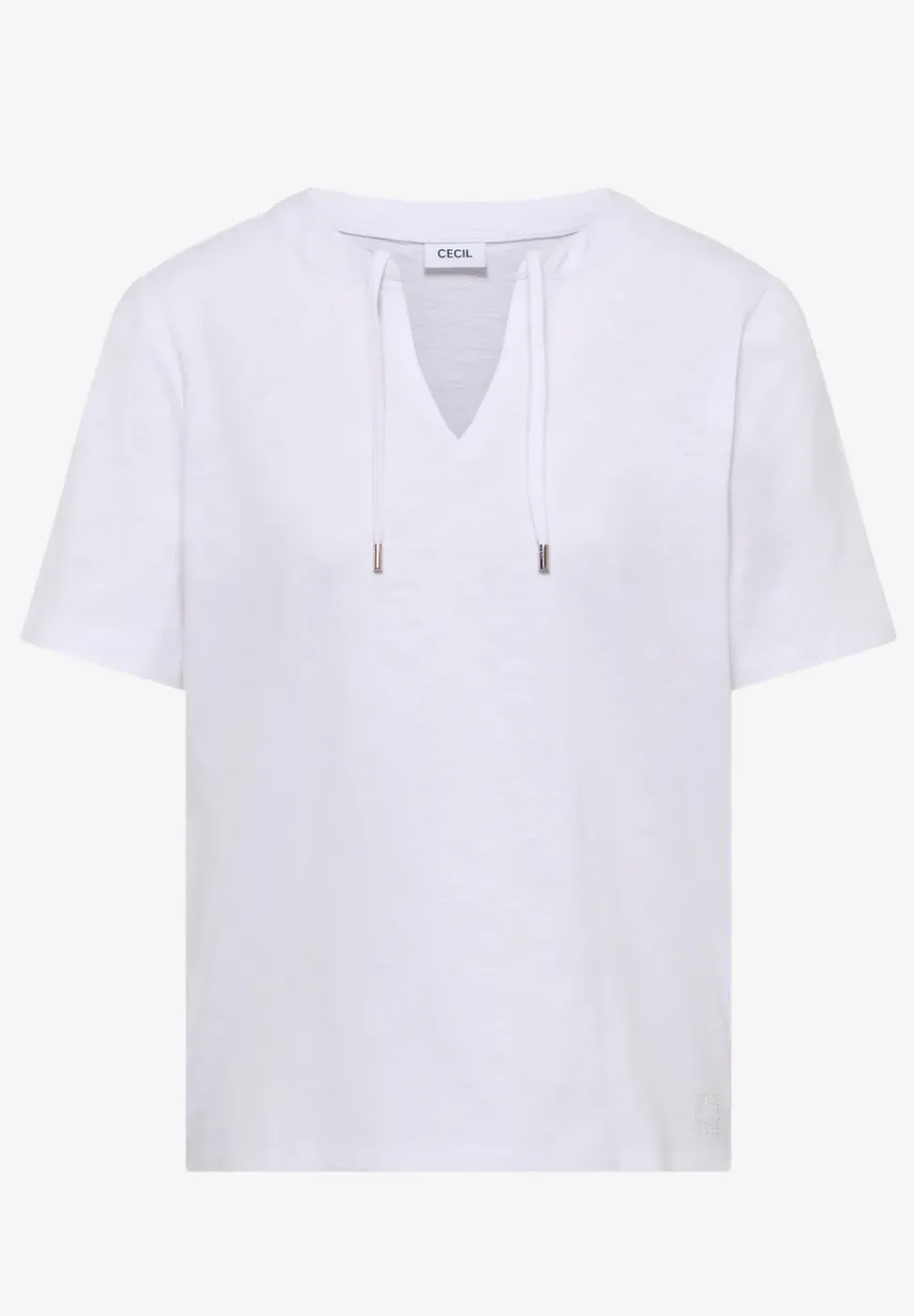 Kurzarm Shirt mit Split Neck