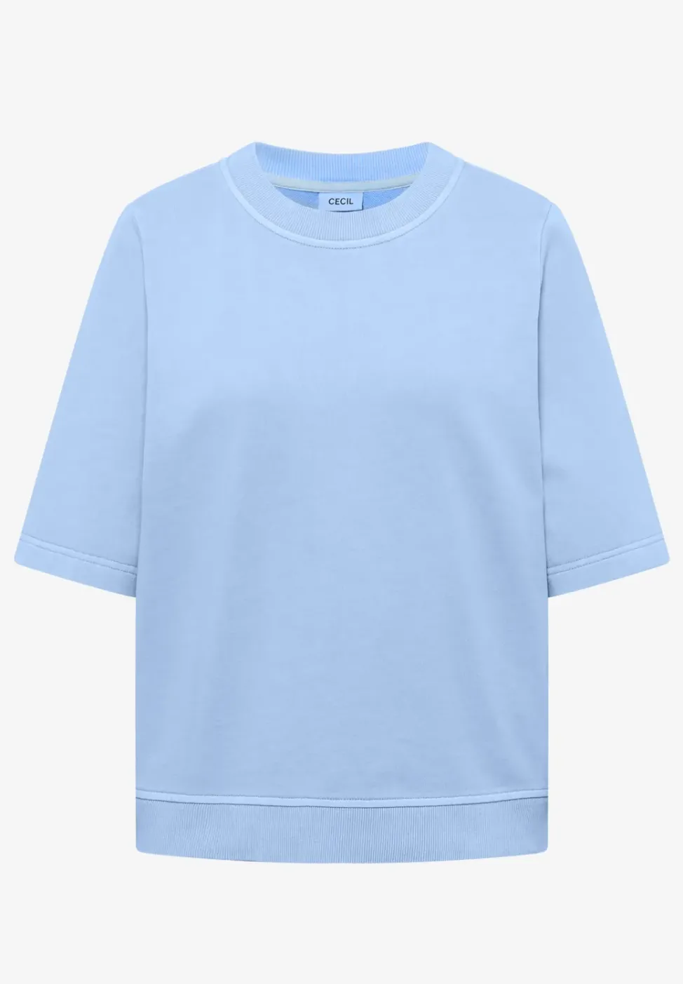 Kurzarm Sweatshirt im Garment dye Look