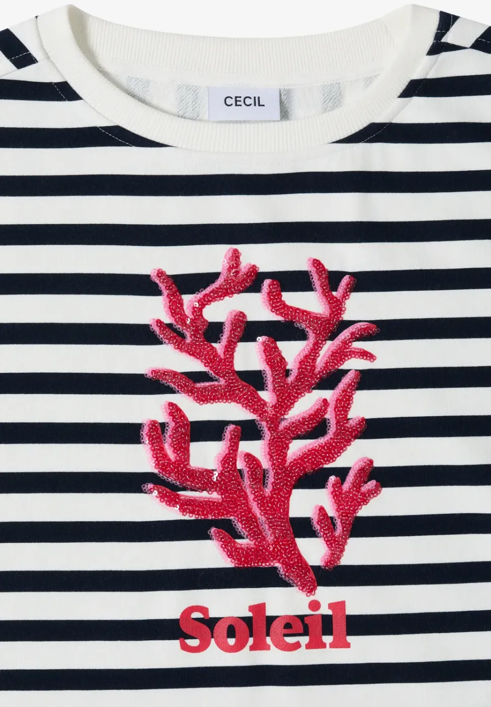 Kurzarm Sweatshirt mit breiten Streifen