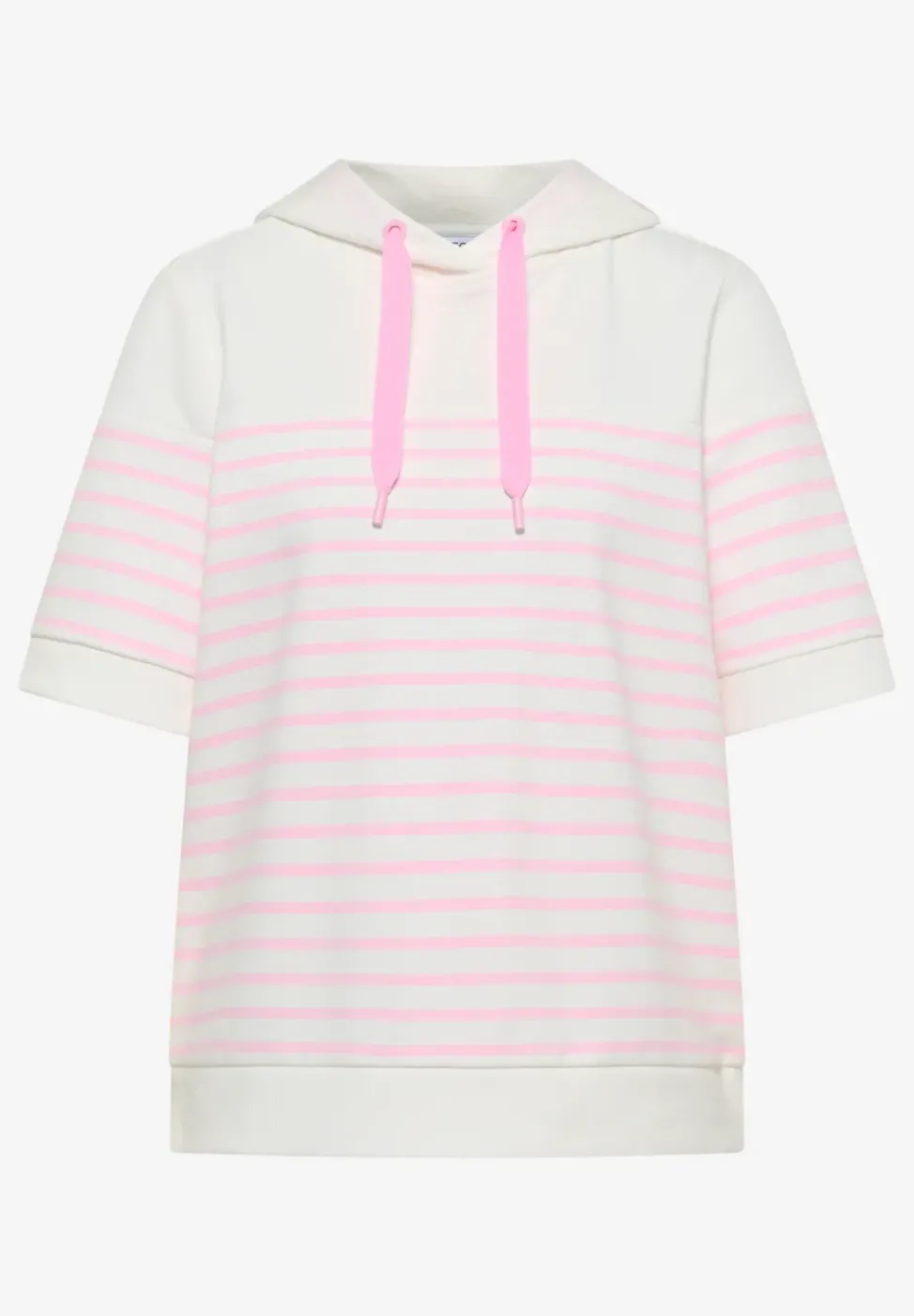 Kurzarm Sweatshirt mit Kapuze und Streifen