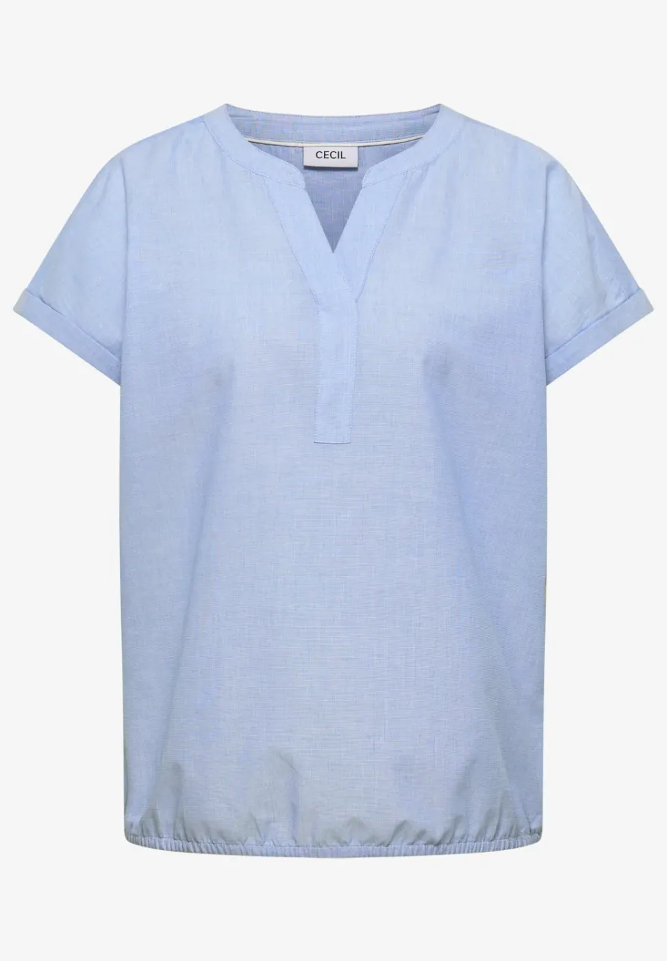 Kurzarm Bluse in Chambrayqualität