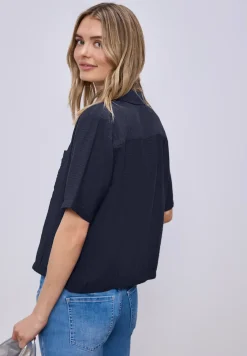 Kurzarm Bluse mit Elastiksaum