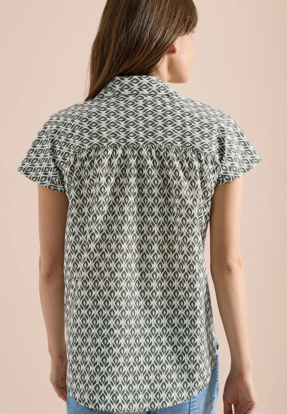 Kurzarm Bluse mit Minimal Print