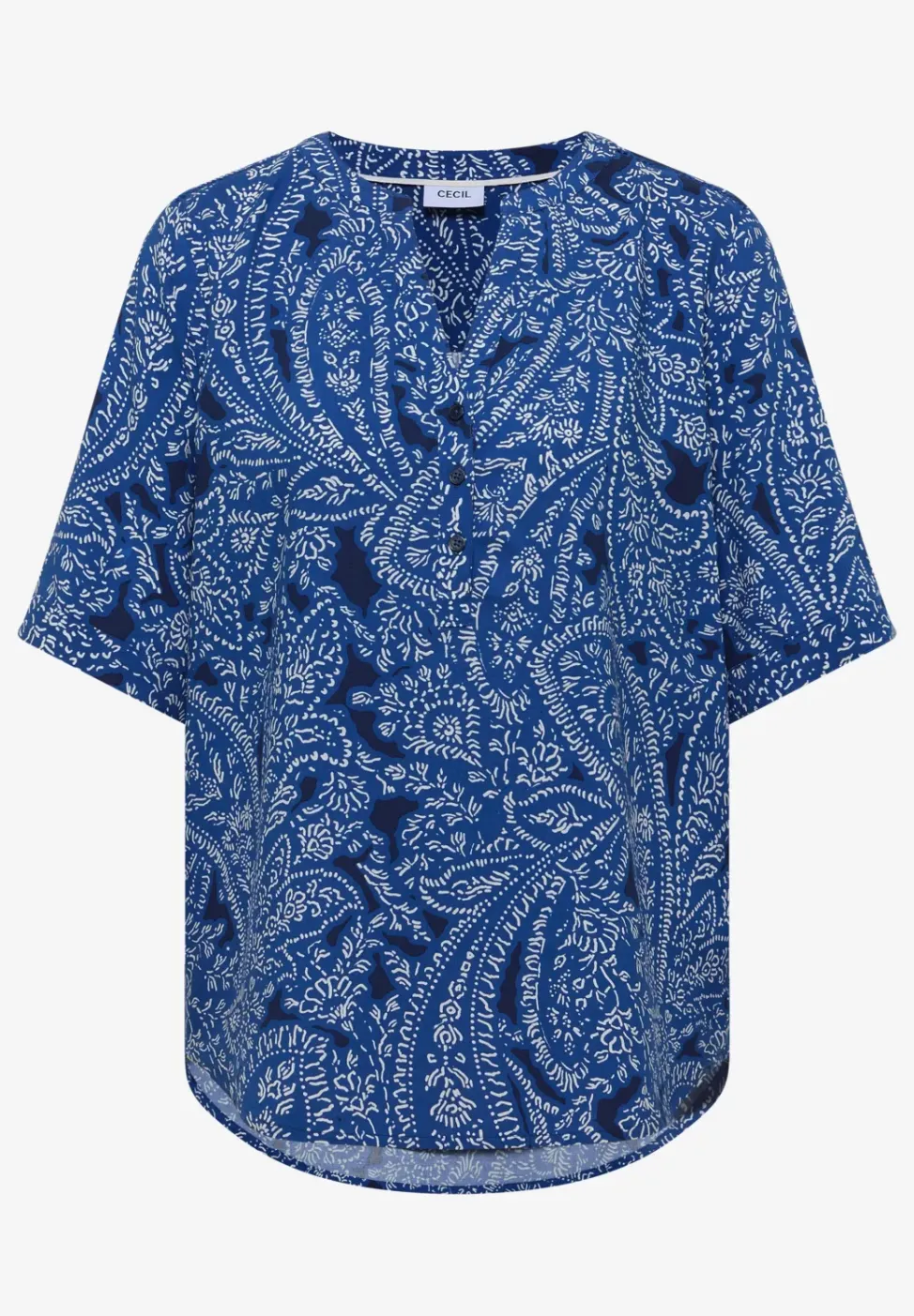 Kurzarm Bluse mit Paisley Print