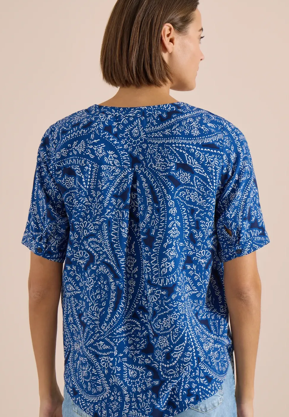 Kurzarm Bluse mit Paisley Print