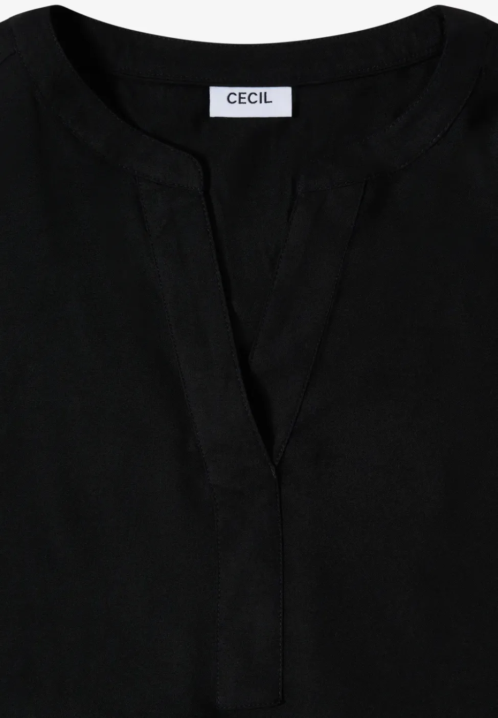Kurzarm Bluse mit Split Neck
