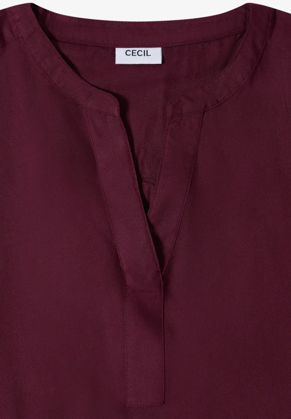Kurzarm Bluse mit Split Neck