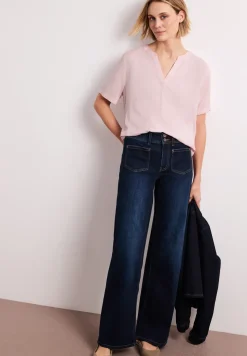 Kurzarm Bluse mit Turn-Up
