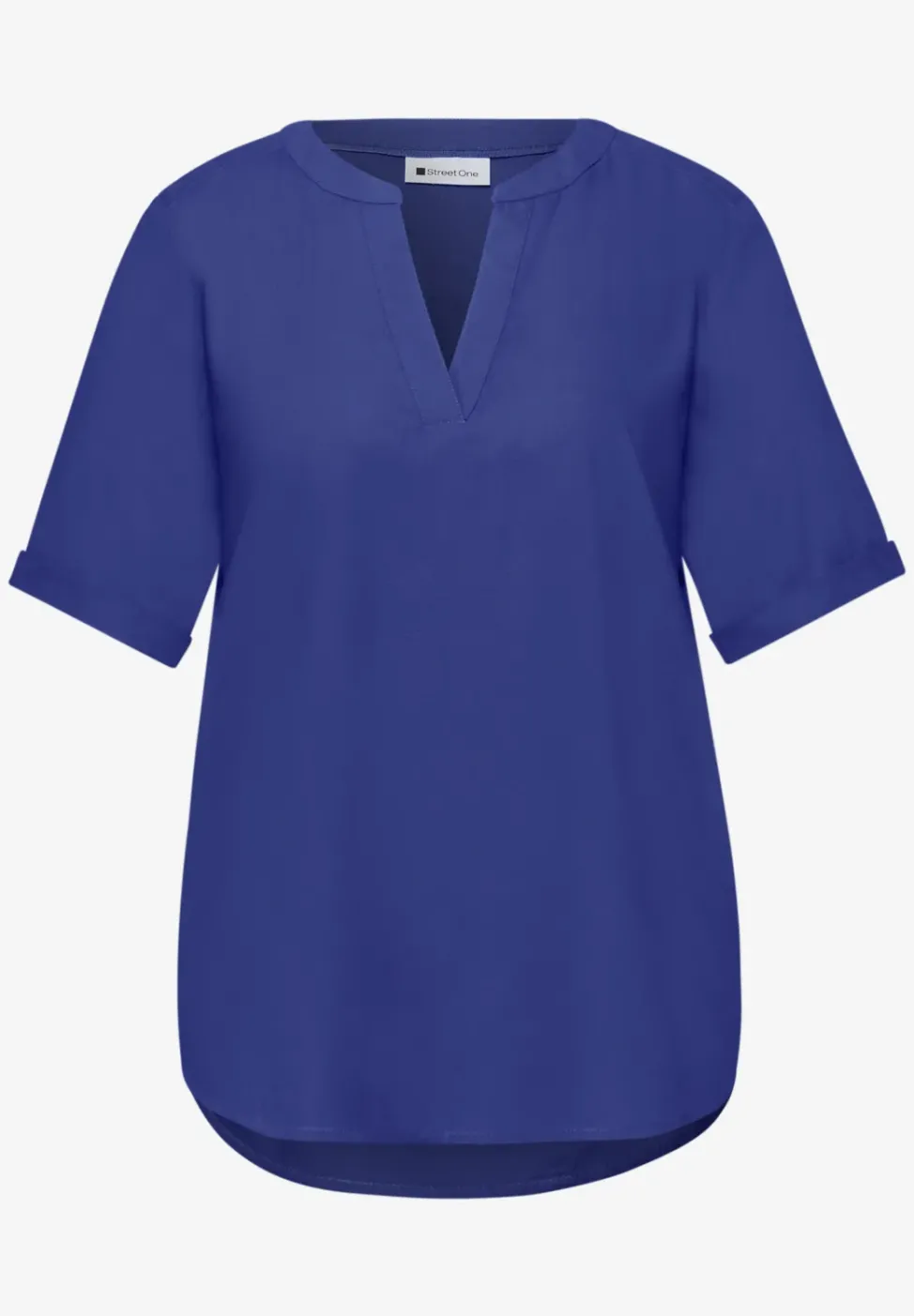 Kurzarm Bluse mit Turn-Up