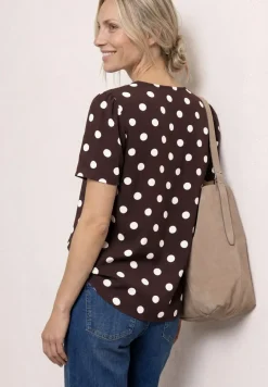Kurzarm Blusenshirt mit Rundhals