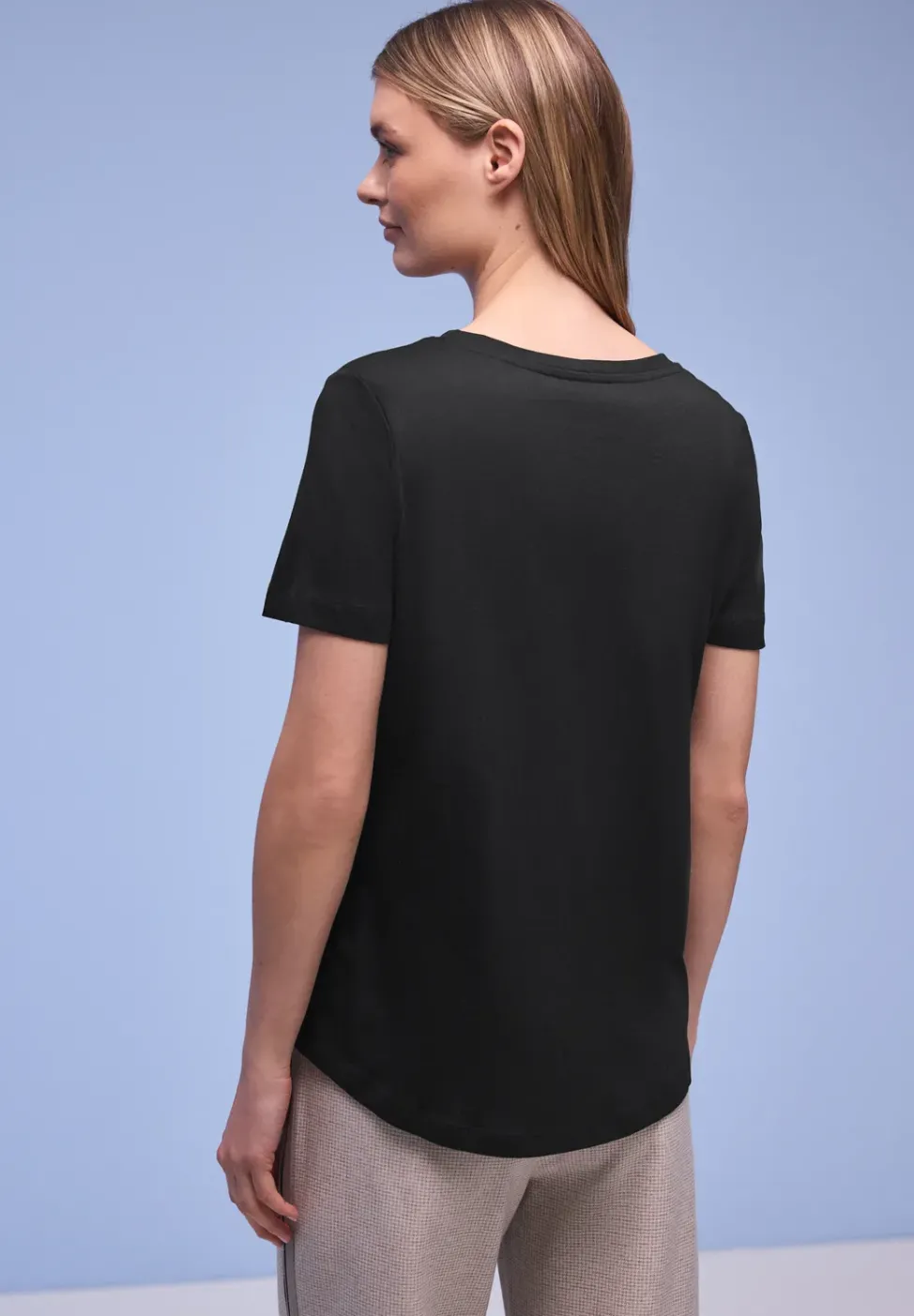 Kurzarm Longshirt mit Rundhals