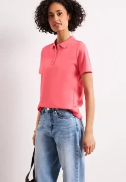Kurzarm Poloshirt in Rippstruktur