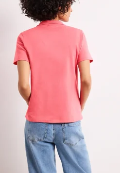 Kurzarm Poloshirt in Rippstruktur