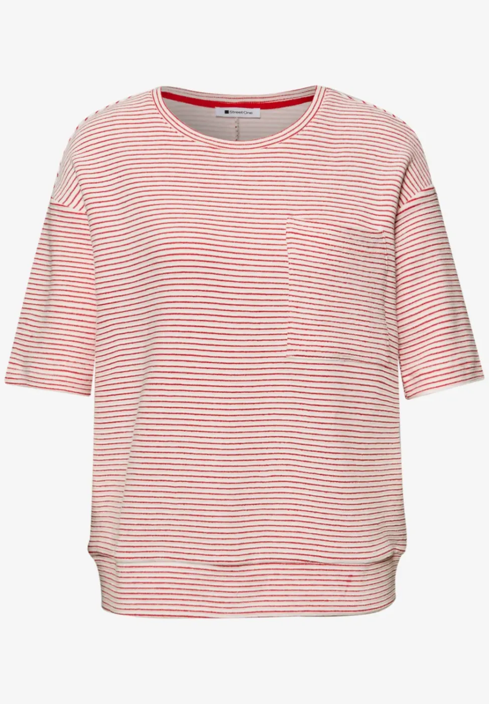 Kurzarmshirt mit Strukturstreifen