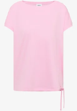 Kurzarm Shirt mit Boatneck und Raffung