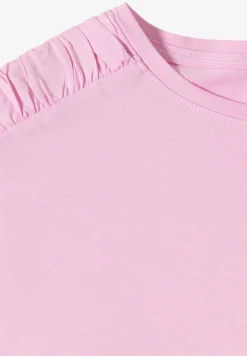 Kurzarm Shirt mit Boatneck und Raffung