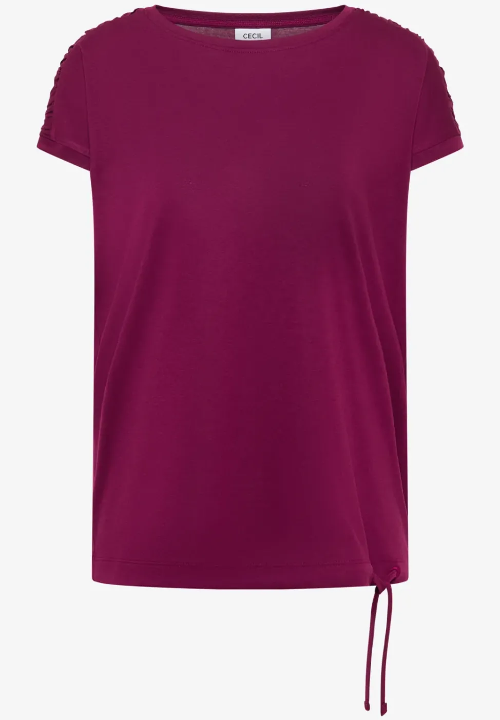 Kurzarm Shirt mit Boatneck und Raffung