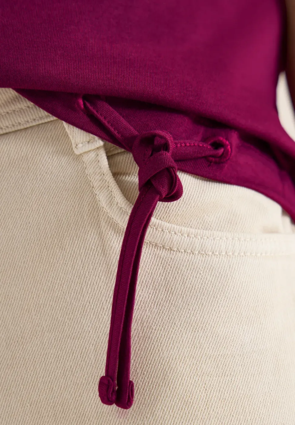 Kurzarm Shirt mit Boatneck und Raffung