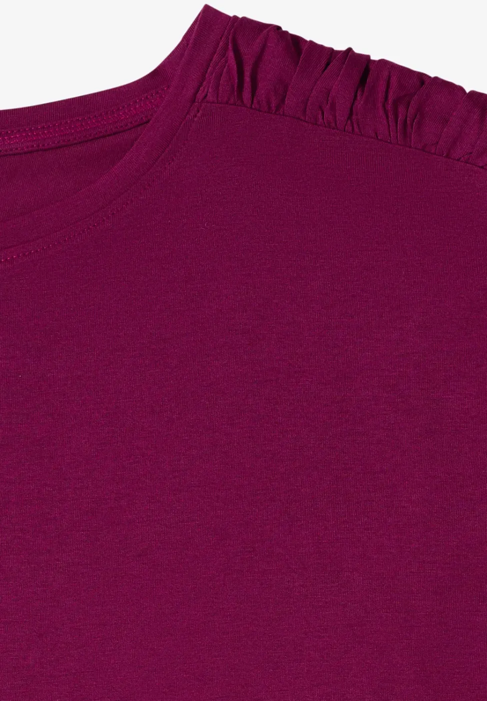 Kurzarm Shirt mit Boatneck und Raffung