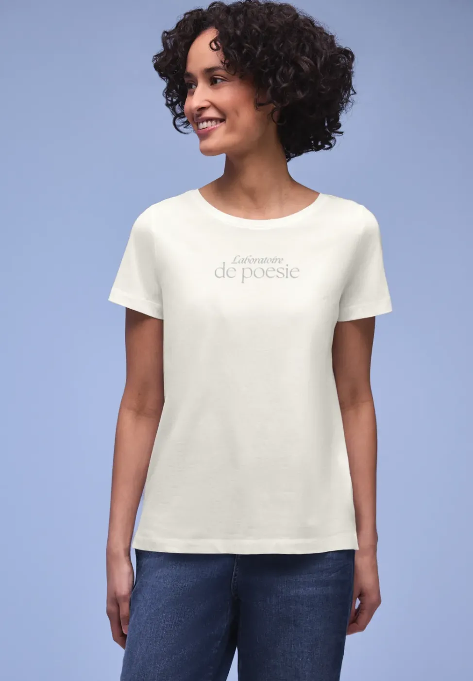 Kurzarm Shirt mit Folien-Wording