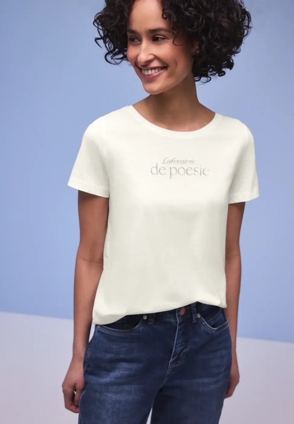 Kurzarm Shirt mit Folien-Wording