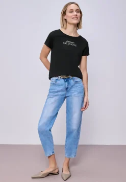 Kurzarm Shirt mit Folien-Wording