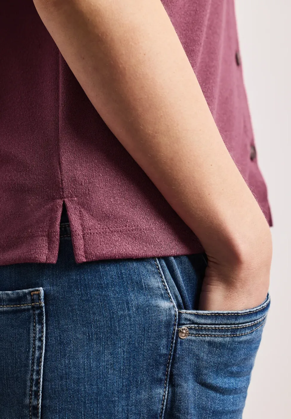Kurzarm Shirt mit Knopfleiste