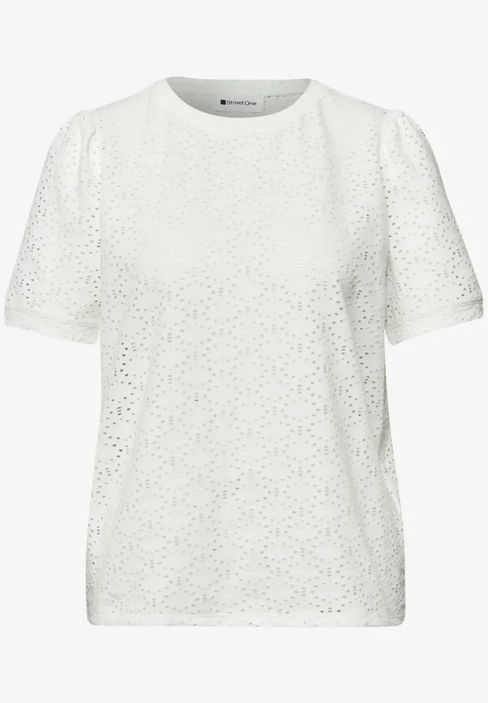 Kurzarm Shirt mit Rundhals aus Spitze