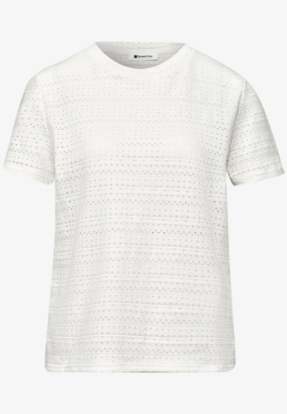 Kurzarm Shirt mit Rundhals aus Spitze