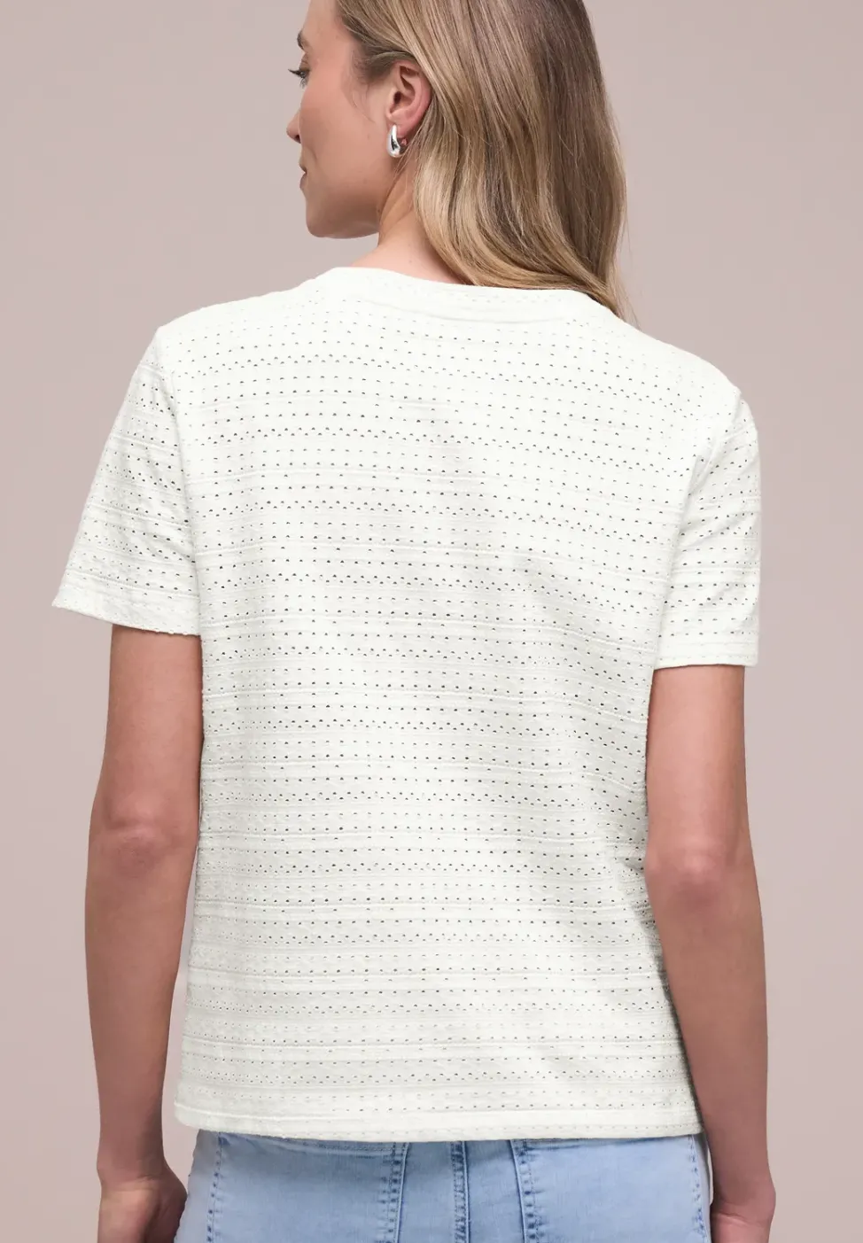 Kurzarm Shirt mit Rundhals aus Spitze