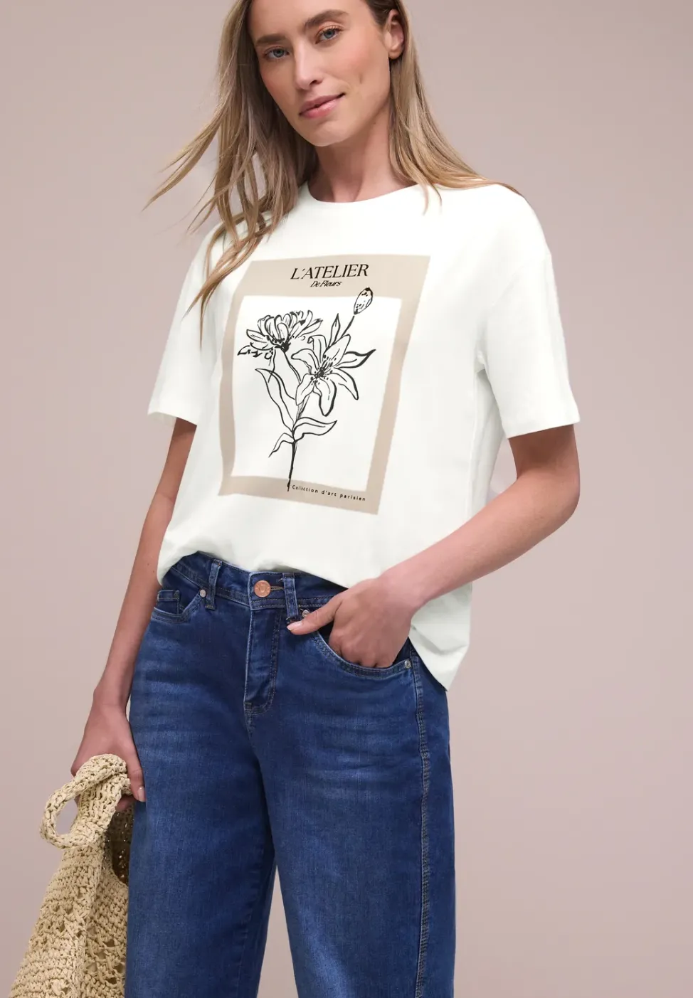 Kurzarmshirt mit Rundhals und Print