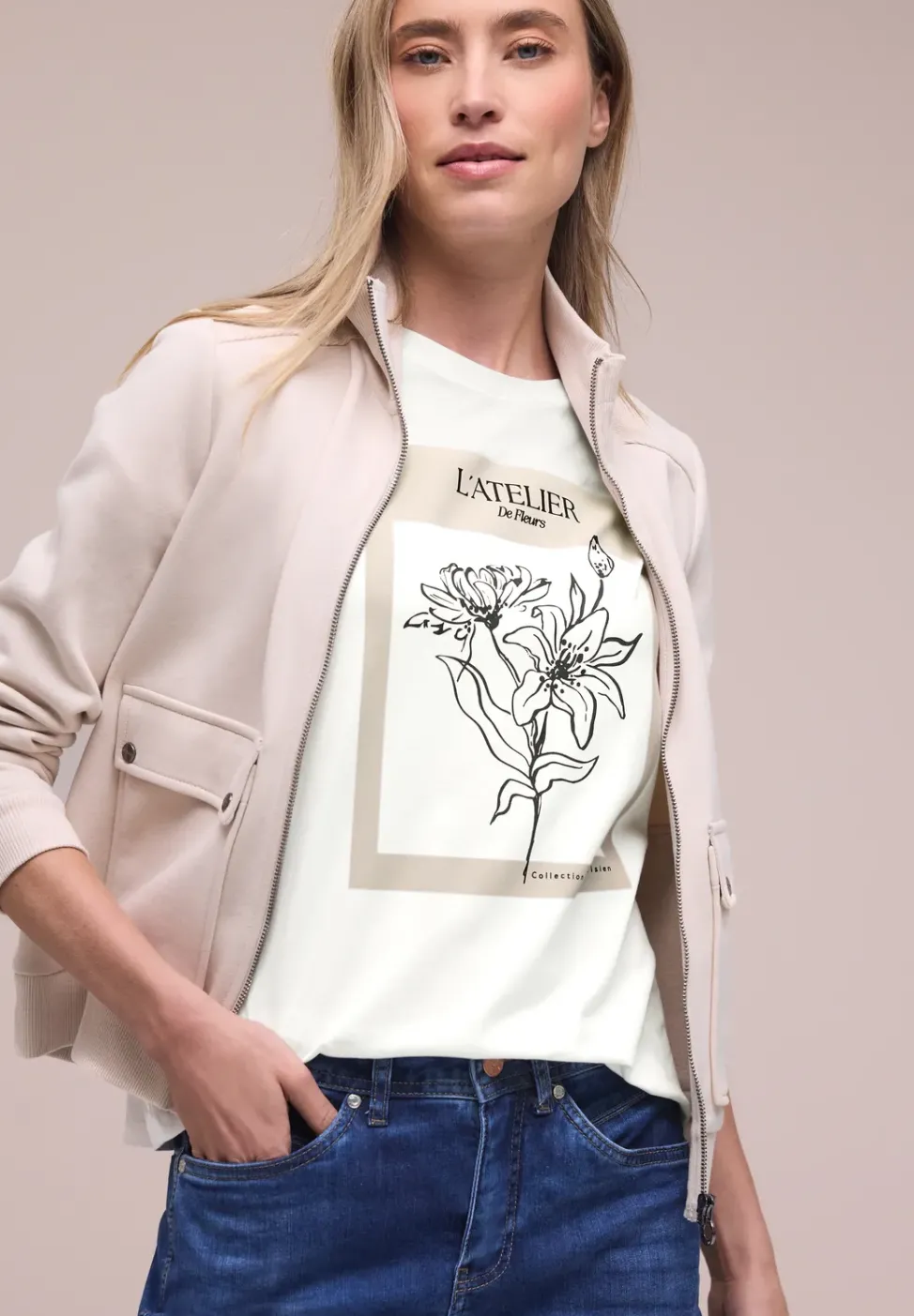 Kurzarmshirt mit Rundhals und Print