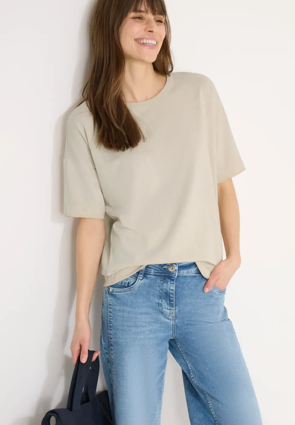 Kurzarm T-Shirt in Garment Dye Optik