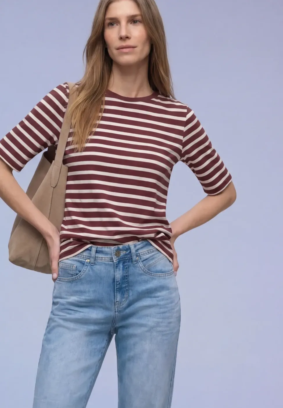 Kurzarm T-Shirt mit Streifenmuster