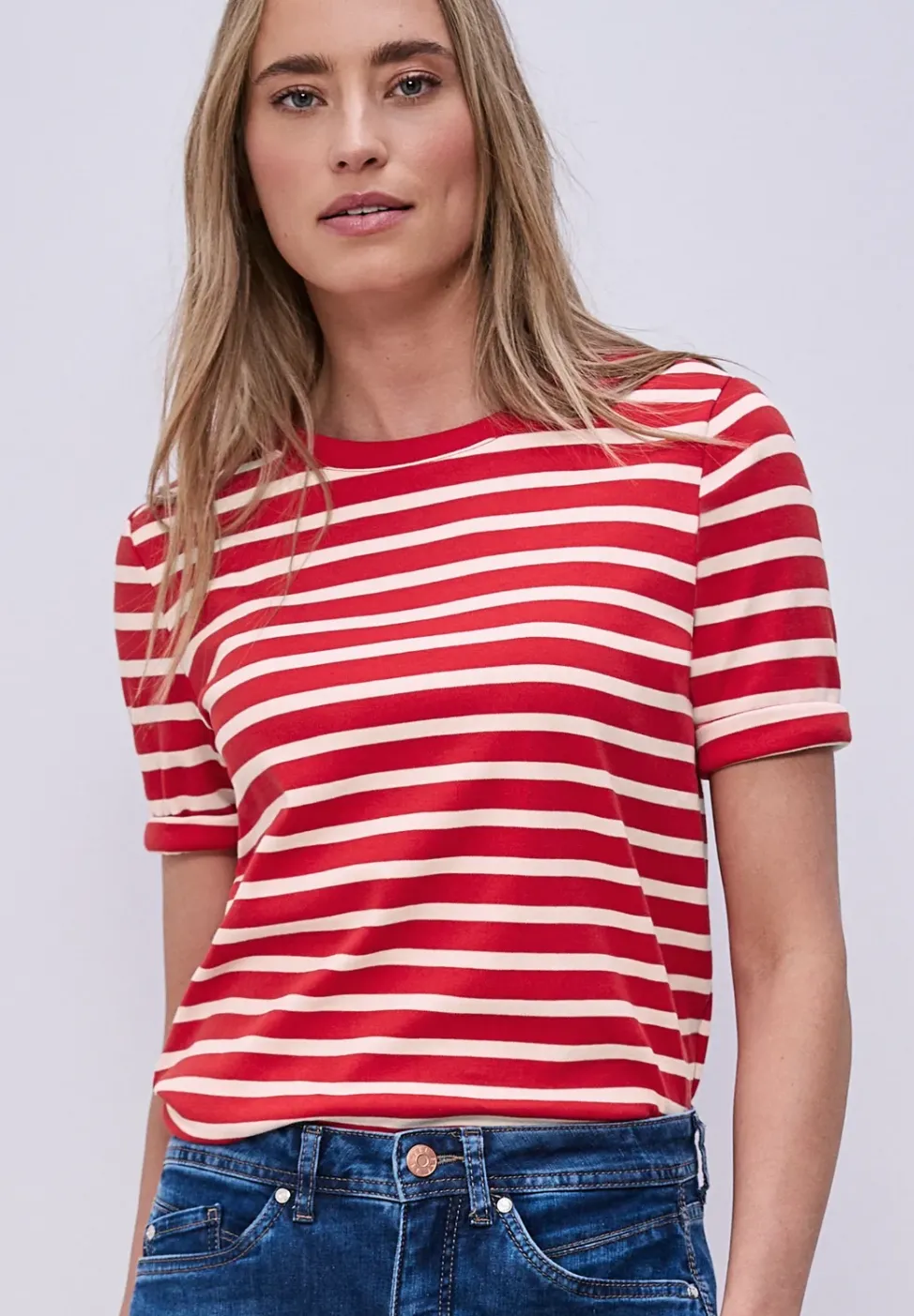 Kurzarm T-Shirt mit Streifenmuster