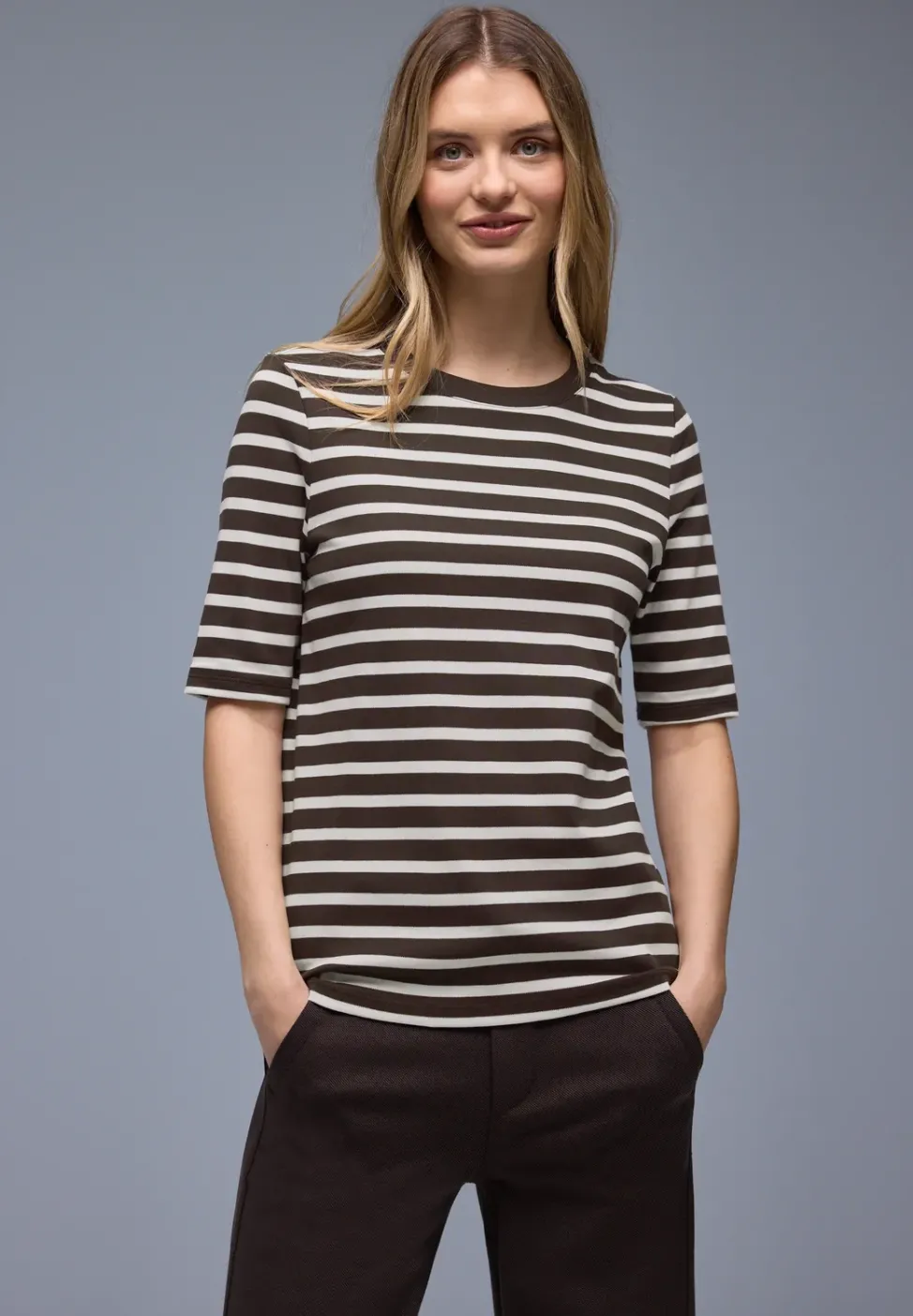 Kurzarm T-Shirt mit Streifenmuster