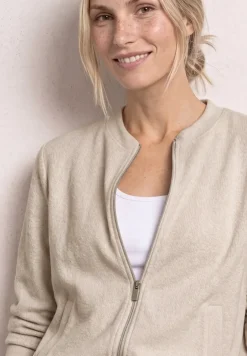 Langarm Jacke im Strick-Look mit Zipper